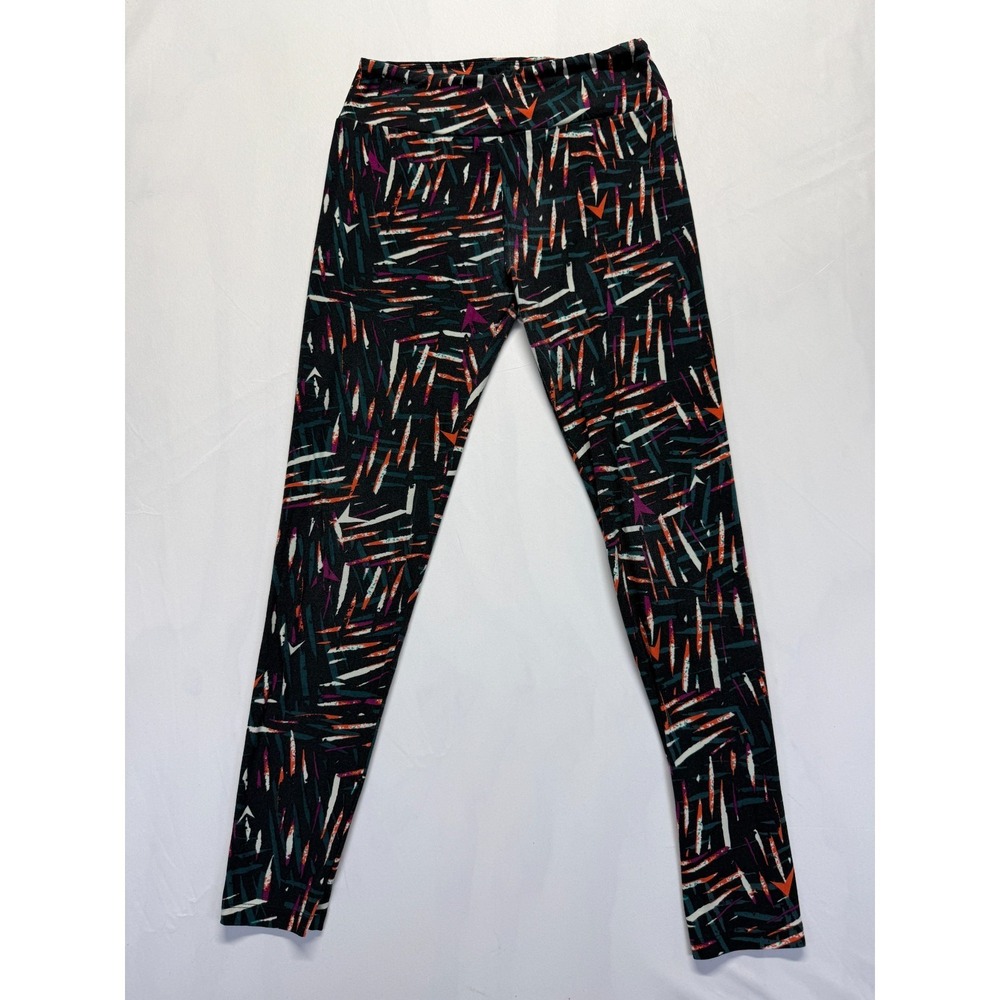 LuLaRoe Ankle Leggings Womens Waist 24' Multicolor Streak Print Yoga Workout